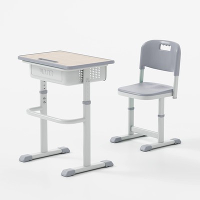 学生升降课桌椅T01-浅灰