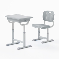 学生升降课桌椅博文-浅灰