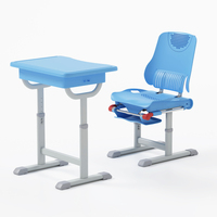 学生升降午休课桌椅WX-03-湛蓝